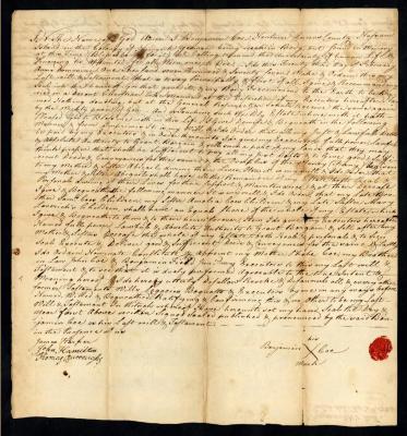 Probated will of Benjamin Coe, 1784