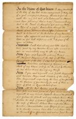 Probated will of Mary Brockholst, 1784