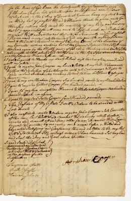 Probated will of Abraham Cooper, 1784