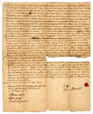 Probated will of John Cornnell, 1784