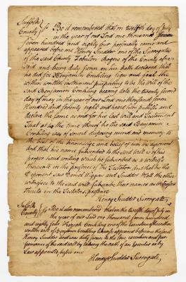 Probated will of Benjamin Conkling, 1784