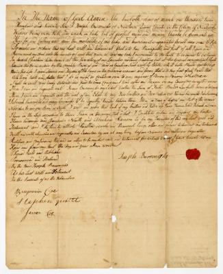 Probated will of Joseph Burroughs, 1784