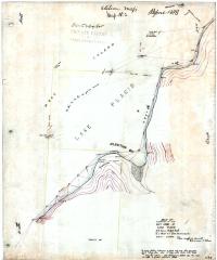 Map of a portion of the East shore of Lake Placid, north east from Pulpit Rock to a point south east from Hawk Island