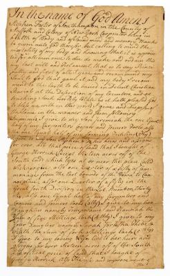 Probated will of Stephen Foster, 1784