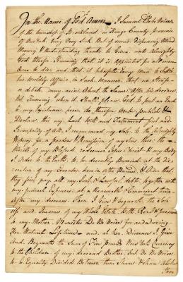 Probated will of Samuel DeBevoise, 1784