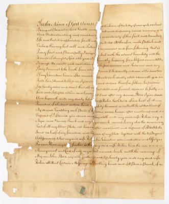 Probated will of David Dickson, 1784
