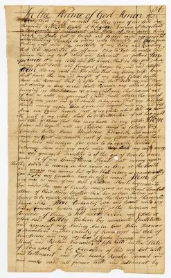 Probated will of Johanes Duryee, 1784