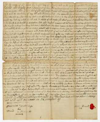 Probated will of Isaac Frost, 1784