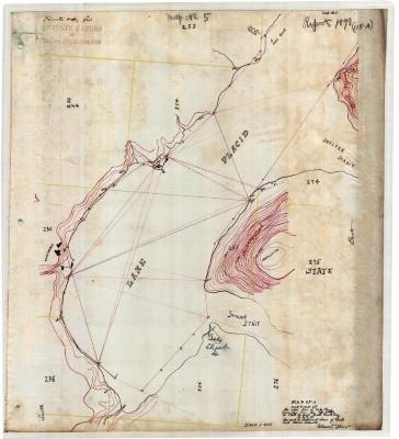 Map of a Portion of the Shore Line of Lake Placid, showing Gull Rock and Moose Island