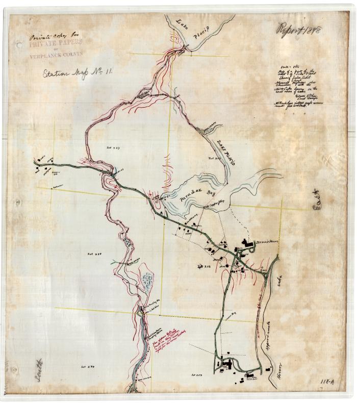 Map of Part of the Outlet of Lake Placid Showing False Outlet