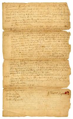 Probated will of Silvanus Hyatt, 1784