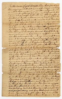 Probated will of John Holt, 1784