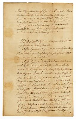 Probated will of Thomas Hicks, 1784