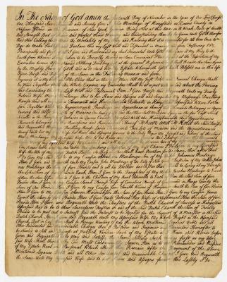Probated will of John Montonye, 1784