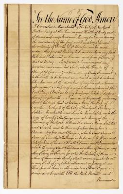 Probated will of Cornelius Marshalck, 1784