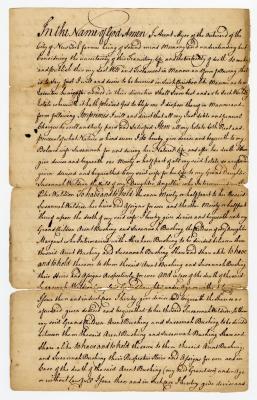 Probated will of Arent Myer, 1784