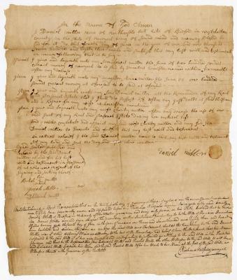 Probated will of Daniel Miller, 1784