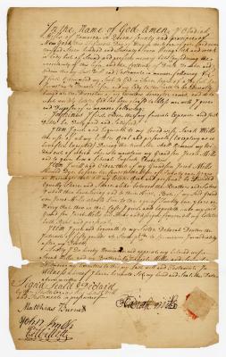 Probated will of Obadiah Mills, 1784
