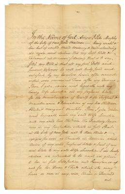Probated will of Peter Murphy, 1784