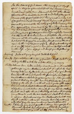 Probated will of Samuel Sackett, 1784