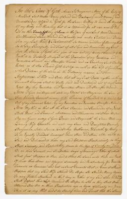 Probated will of Benjamin Moore, 1784