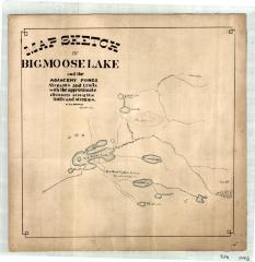 Map of Big Moose Lake and the Adjacent Lakes, Ponds, Streams and Trails