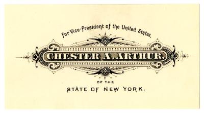 Electoral College ballot for Chester Arthur as Vice President 