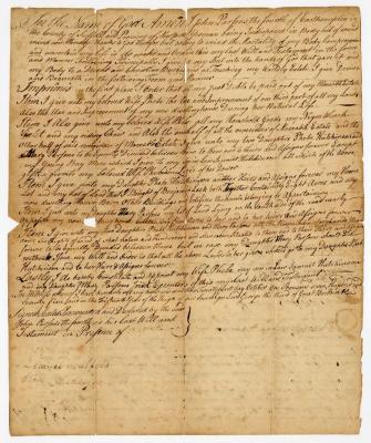 Probated will of John Parsons, 1784
