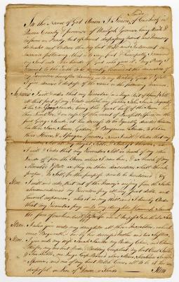 Probated will of Simon Sands, 1784