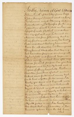Probated will of Ann Smith, 1784
