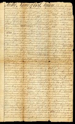 Probated will of Jacobus Roosevelt Jr., 1784