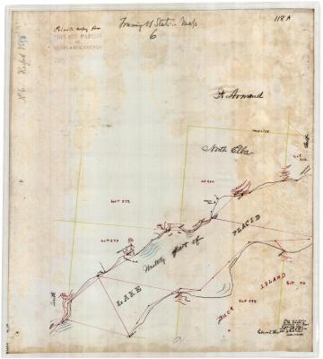Map of the Shore Line of Lake Placid, showing Echo Bay