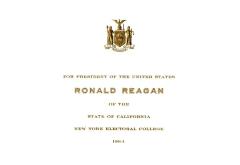 Electoral College ballot for Ronald Reagan as President