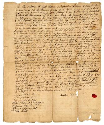 Probated will of Johnathan Thurston, 1784