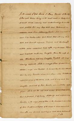 Probated will of Mary Tanner, 1784