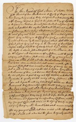 Probated will of Steven Terhune, 1784