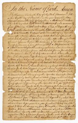 Probated will of Ahasuerus Turk, 1784