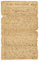 Probated will of Ahasuerus Turk, 1784