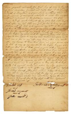 Probated will of Richard Tattersall, 1784