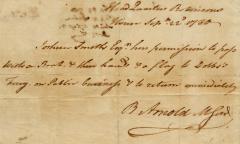 Pass for Joshua Smith, 1780