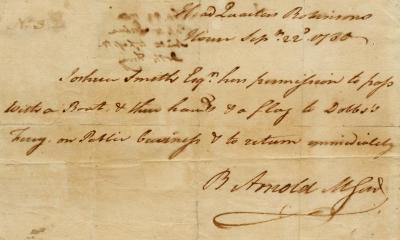 Pass for Joshua Smith, 1780