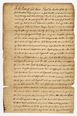 Probated will of Jacob Van Voorhis, 1784