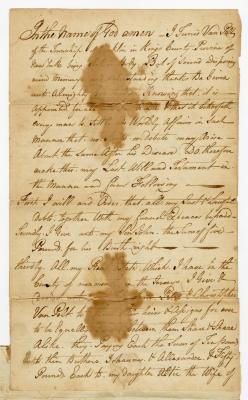 Probated will of Tunis Van Pelt, 1784