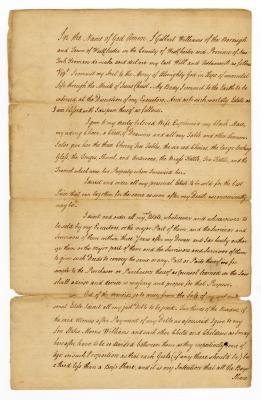 Probated will of Gilbert Williams, 1784