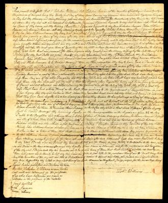 Probated will of Zebulon Williams, 1784
