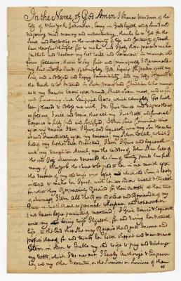 Probated will of Thomas Wendover, 1784