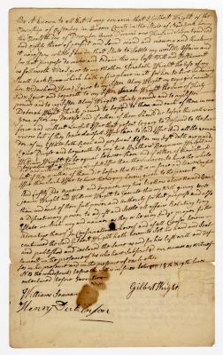 Probated will of Gilbert Wright, 1784
