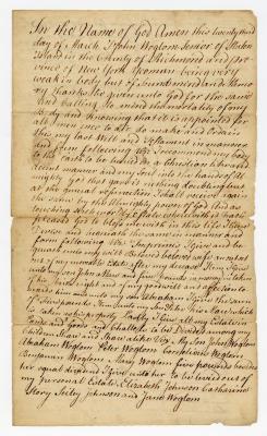 Probated will of John Woglom, 1784