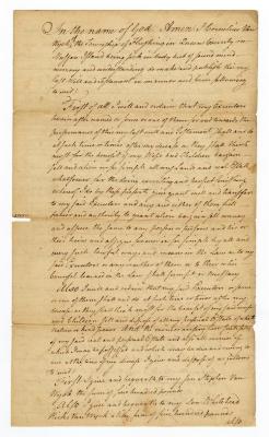 Probated will of Cornelius Van Wyck, 1784