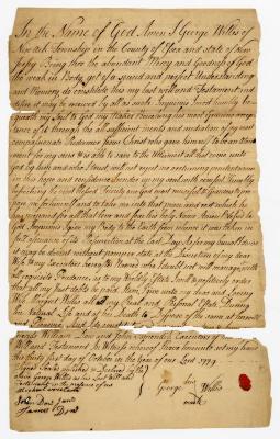 Probated will of George Willis, 1784